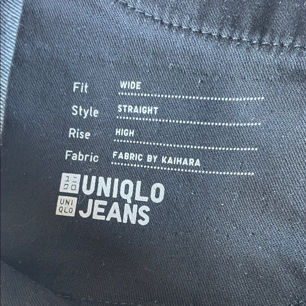 Uniqlo Women's Dark Blue Wide Straight Leg, High Waisted Baggy Jeans size 2 💖 - Picture 8 of 11